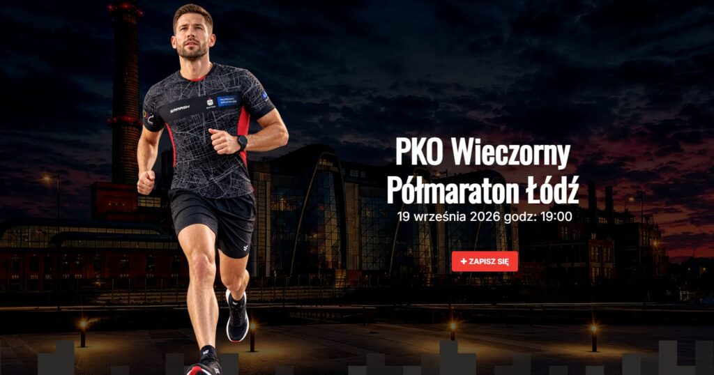 Biegacze podczas PKO Wieczornego Półmaratonu w Łodzi.