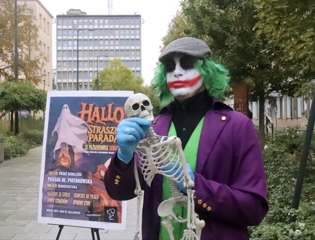 Joker podczas konferencji zapowiadającej Halloweenową Paradę w Łodzi 2026