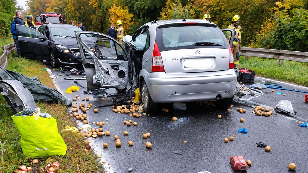 Wypadek w Kamieńsku – zderzenie trzech samochodów osobowych w powiecie radomszczańskim